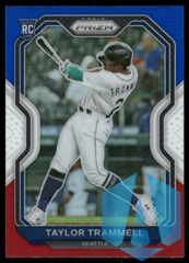 2021 Panini Prizm #29 Taylor Trammell Red/White/Blue Prizm